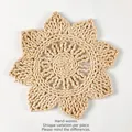 Handwoven sunflower shaped corn husk placemat with detailed heat resistant spiral texture - Style G