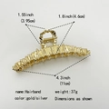 Irregular textured gold shark hair claw clip with pleated wavy design for elegant updos - No.17 Gold Wavy Ring