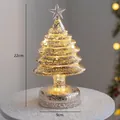 Luminous mercury glass Christmas tree lamp with star topper and warm LED lights, 22cm high - No.8 Vintage Mottled Gold Mercury (22cm)