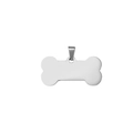 Bone-shaped stainless steel pet ID tag in polished silver finish with secure U-clasp - 49*28*1.8mm / Silver Bone Shape
