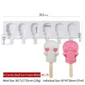 Moule à glace à 6 cavités en silicone en forme de crâne blanc avec dimensions - 6 Cavités Crâne