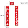 Set di 3 striscioni natalizi in tessuto Oxford con Babbo Natale e pupazzo di neve in rosso - Stile Rosso Classico-Set da 3 / Rosso