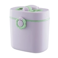 Portable baby milk powder dispenser in lavender with mint green handle and flower lock - Large (600ml) / Lilac Purple
