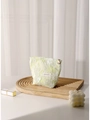 Floral jacquard small makeup bag with H&R BAG logo for cosmetics and jewelry storage - Small / Jacquard Moss Green