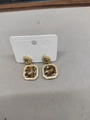 Orecchini a goccia placcati in oro 14k con gemme marroni e accenti di cristallo pavé - Perno in Argento/Lega/Zirconia / Stile Gemma Marrone Quadrata Dorata