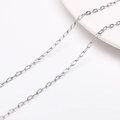 Silver stainless steel textured oval link chain DIY accessory for jewelry making - Style #05 (1m/Pack)