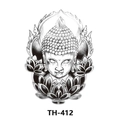Waterproof temporary tattoo sticker with TH-412 Buddha and lotus flower design - Th-412 / 210*148mm