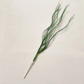 Close-up of a 43cm glittery green artificial twig stem for festive Christmas home decor - Without Berries / Dark Green