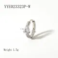 Detailweergave van de hart-zirkonia oorbel met exacte afmetingen en gewichtsgegevens - Zilver Wit Druppelstijl (YYE023323P-W)
