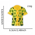 Detail of tropical shirt embroidered patch with green leaf pattern and size dimensions - Hawaiian Patch 8# (Hawaiian Shirt)