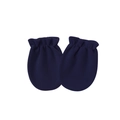 Navy blue newborn anti-scratch cotton mittens with elastic cuffs for daily baby care - Navy Blue (Elastic Anti-Scratch Mittens)