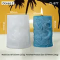 Moule en silicone texture vague de dragon pour bougies DIY avec modèle fini bleu - Océan C-Dragon de Vague