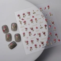 Autocollants 3D pour ongles à motif de roses en relief doré avec lettrage romantique - Style Rose Stéréoscopique 3D (CO-024)