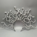 Silver Medusa snake headband for Halloween horror cosplay costume headpiece accessories - Electroplated Silver