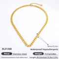 6mm gold stainless steel Cuban chain necklace with waterproof and anti-allergy features - XL31268-Cuban Link Necklace