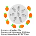 Molde de silicona blanca con 8 cavidades de zanahoria para chocolate y repostería - 2#B834 Zanahoria (7 Cavidades) / Gris
