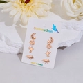 Set di orecchini a lobo in acciaio inossidabile oro rosa con sole luna stella e occhio - Oro rosa