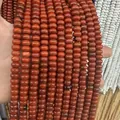 Polished 5x8mm red natural stone abacus beads for handmade bracelet jewelry making - 5*8mm (approx. 73 pcs/strand) / Red Jasper