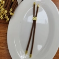 Adjustable brown braided cord bracelet with 18k gold-plated slide clasp accessory - Light Coffee