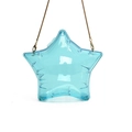 Transparent blue star-shaped acrylic handbag with elegant gold chain shoulder strap - Light Blue