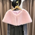 Elegant pink faux fur shawl wrap for wedding parties and evening dresses for women - Pink
