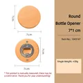7cm round wooden magnetic bottle opener made of light beech wood and stainless steel - 7*1cm Round Bottle Opener