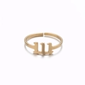 Adjustable golden stainless steel ring featuring gothic style angel number 111 - 111 Gold