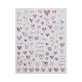 Laser pink and purple heart nail decals with romantic text and arrow motifs C6504 - C6504 / Nail Powder