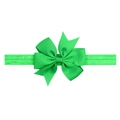 Green grosgrain ribbon bow on a matching soft elastic headband for infants - Fresh Green