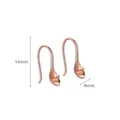 Rose gold S925 silver earring hooks with pearl cups for DIY jewelry making 14x4mm - Rose Gold Plated Small