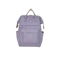 Zaino scolastico in nylon viola per ragazze con grande capacità e ricamo a orso - Viola