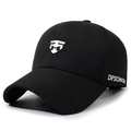 Gorra de béisbol de algodón negro con logo plateado y bordado lateral blanco DFSONGE - Ajustable / Negro