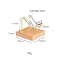 Minimalist brass mineral display stand with square walnut wood base measuring 65mm - Beech Brass Base Extra Large
