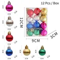 Set di 12 palline di Natale colorate da 3 cm con texture a strisce verticali e finitura lucida - Forma di Zucca