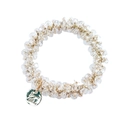 Detail of crystal beads and gold wire hair tie with a silver Jayne Lilly brand tag - 2# Transparent Crystal Hair Tie