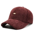 Gorra de béisbol granate en espiga con logotipo metálico para otoño e invierno - Ajustable / Burdeos