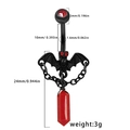 Tableau des tailles détaillé pour piercing nombril chauve-souris gothique noir - Style Prisme Hexagonal Chauve-souris Zircon Rouge (24072504-14)