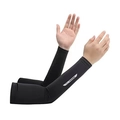 Elastic black sun protection sleeves with white FASHION print for men outdoor sports - L / Black Letter
