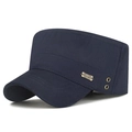 Casquette sport plate bleu marine pour homme avec plaque métal et œillets en cuivre - Réglable / Bleu marine