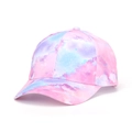 Pink and blue tie-dye baseball cap with tropical print for a stylish summer look - Dreamy Blue and Pink Ombre Style (20#)
