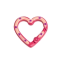 Pink heart-shaped carabiner hook with purple polka dots for DIY keychains - Rose Red
