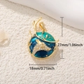 Golden enamel reindeer pendant with crystals and dimensions 27mm by 18mm - Golden Elk