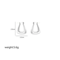 Detailed view of irregular geometric silver earrings with 2.5cm height and 5.6g weight - Hollow Triangle-Silver