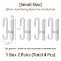 Set of 4 white H-shaped plastic adhesive hooks, size small, dual-head storage hangers - Simple Style - Small 4 Pack