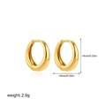 Detail der 14mm 18K gold-klobigen Creolen mit poliertem Finish und Maßen - 14mm Gold (T186_2)