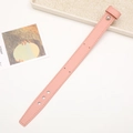 Pink faux leather wrist strap detail with silver snaps and adjustment holes - Without Rivets / Pink