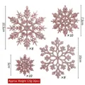 36-piece set of pink glitter snowflake ornaments in four sizes for Christmas tree decor - Set of 36 / Rose Gold
