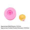 Roze siliconen vorm voor zonnehoeden van klei met een voorbeeld van een gele hoed - 2# (3*1cm) / Roze