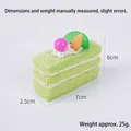 Jouet squishy gâteau mousse vert 7cm avec garniture kiwi et couches de crème - Vert
