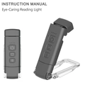 Dark grey LED reading light with eye-care feature and transparent clip-on base - Black